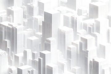 Poster - Grayscale Geometric Cityscape Abstract Architecture