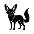 © LaxmiRani - silhouette of a fennec fox with ears perked  white.eps