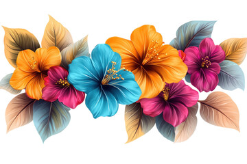 Aufkleber - Bright floral arrangement featuring vibrant blooms and greenery on a transparent background ideal for various design projects and creative purposes