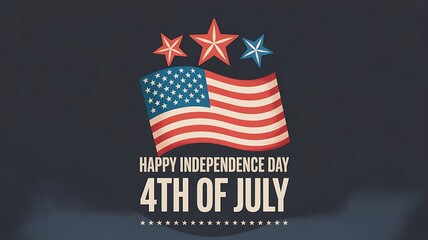 Aufkleber - 4th of July poster template.USA independence day celebration with American flag.USA 4th of July promotion advertising banner template for Brochures,Poster or Banner, created with generative ai
