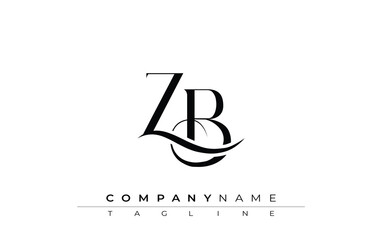Fototapete - Initial ZB Logo Design Vector. Elegant Monogram Logo Design with Decorative Elements and Typography