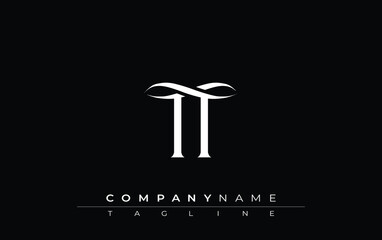 Fototapete - Initial TT Logo Design Vector. Elegant Monogram Logo Design with Decorative Elements and Typography