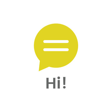 Hi! Speech Bubble and Chat Icon.