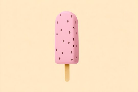 Pink popsicle treat on pastel background
