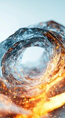 Poster - Dynamic water and fire interaction abstract setting high-quality visual captivating concept