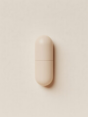 Aufkleber - Minimal capsule on a beige surface, creating a clean and calming aesthetic. Neutral tones emphasize simplicity and modern design. For health and wellness themes.