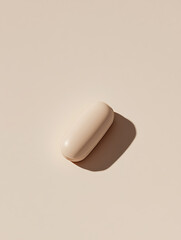 Aufkleber - Minimalist capsule design on soft neutral background. Sleek container for personal care or small accessories, casting a subtle shadow.