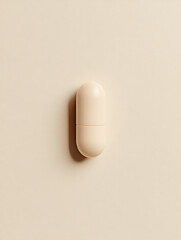 Aufkleber - Creamy cosmetic capsule.  Minimalist beauty product shot on a beige backdrop.  Neutral color aesthetic for skin care promotion.