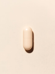 Aufkleber - Minimalist beige pod on pale background. Sleek design and soft shadows create a calming, elegant aesthetic. Perfect for modern, understated imagery.
