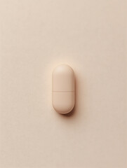 Aufkleber - Minimalist beige capsule on a matching backdrop. Simple, sleek design with soft lighting emphasizing a modern, clean aesthetic.