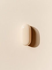 Aufkleber - Minimalist capsule object on a neutral backdrop. Smooth, sleek design with soft shadow. Perfect for product display or abstract composition.