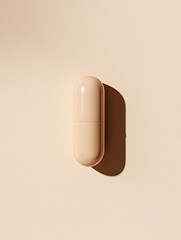 Aufkleber - Minimalist capsule still life showcases smooth textures, warm neutral tones, and soft shadows for simple elegance. Perfect for creative projects.