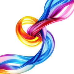 Poster - Colorful abstract design featuring intertwined strands on a Transparent background, colorful abstract design with a knot, PNG background