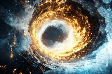 Poster - Dynamic cosmic vortex outer space digital art abstract aerial view energy and motion
