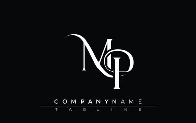 Fototapete - Initial MP Logo Design Vector. Elegant Monogram Logo Design with Decorative Elements and Typography