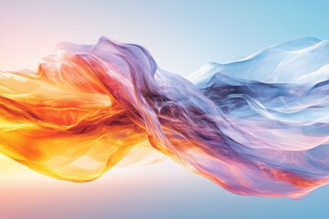 Aufkleber - Flowing abstract colorful fabric digital art vibrant light contemporary design aesthetic viewpoint