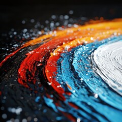 Poster - Dynamic abstract art creation studio digital painting colorful environment close-up view artistic expression