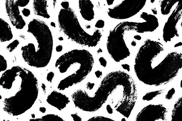 Poster - A striking seamless black and white pattern with bold brush strokes, creating a modern, artistic, and dynamic design that adds texture and visual interest, abstract.