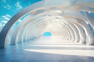 Poster - Modern architecture showcase futuristic hall hdr photography bright environment wide-angle view minimalist design