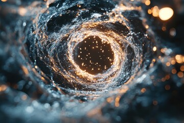 Poster - Cosmic swirling vortex deep space digital art sci-fi atmosphere abstract perspective visual exploration