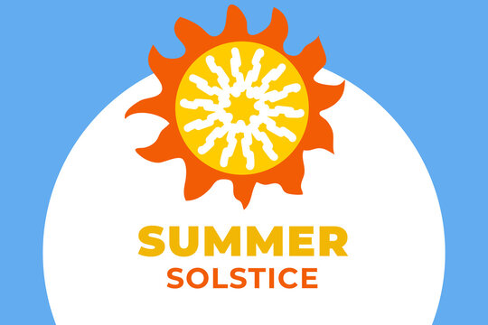 Summer solstice background with sun and inscription . 