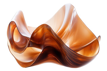Poster - Elegant abstract sculpture made of transparent amber glass with smooth flowing curves and natural light reflections enhancing its beauty