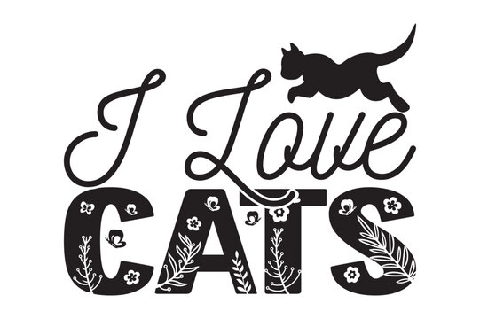 I LOVE CATS,cat svg design.