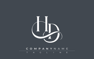 Fototapete - Initial HD Logo Design Vector. Elegant Monogram Logo Design with Decorative Elements and Typography