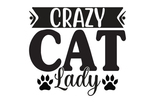 crazy cat lady t-shirt design