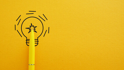 Poster - Creativity inspiration ideas concept. Brainstorm Thinking and motivation. Empty space for text