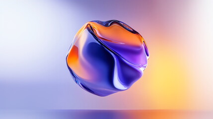 Poster - Abstract purple and orange smooth liquid shape. Modern artistic concept for technology and design projects background or wallpaper for any creative idea.