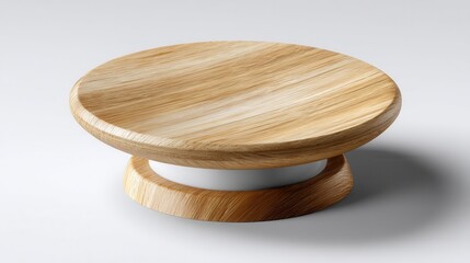Poster - A wooden bowl with a white base