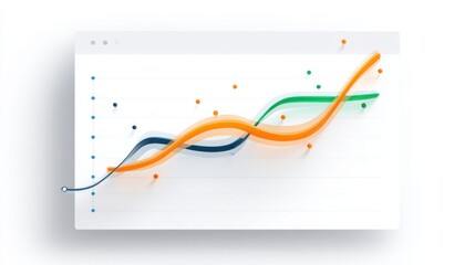 Poster - A graph with three lines and orange dots
