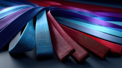 Poster - A series of colorful ribbons are arranged in a spiral