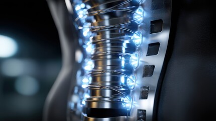 Poster - A close up of a body part with a blue light shining on it