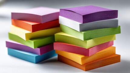 Poster - A stack of colorful sticky notes with different colors and sizes