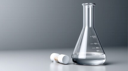 Poster - A glass beaker with a white object inside it