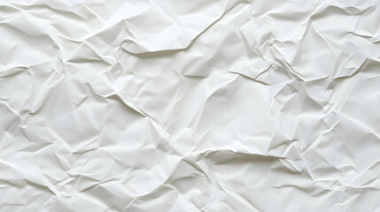 Poster - Intricate folds and creases of a crumpled white paper sheet creates a textured surface