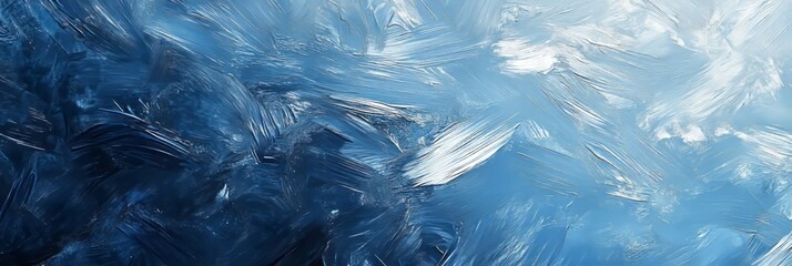 Poster - Vibrant abstraction of blue hues blending in a captivating swirl of color and texture