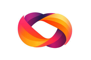 Poster - Colorful infinity symbol design with blending hues of blue, orange, pink, and purple on transparent background perfect for creative projects and design use