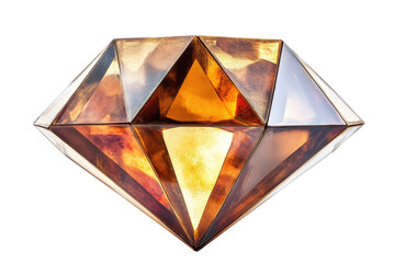 Poster - Shiny diamond resting on a reflective surface with a transparent background showcasing its brilliance and elegance in a softly lit environment