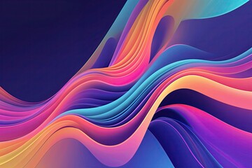 Poster - Flowing Gradient Lines Artwork for Modern Background and Display