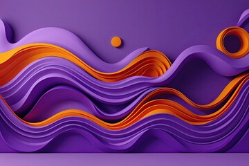 Poster - Vibrant Purple and Orange Curved Wave Poster Backdrop for Eye-Catching Social Media and Print Advertising Graphics