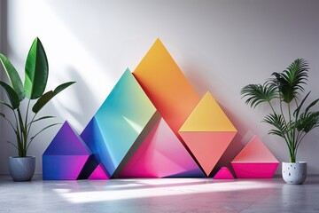 Poster - Stylish Geometric Gradient Backgrounds for Contemporary Branding and Marketing