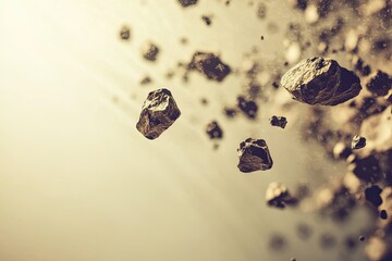 Wall Mural - Rocks Flying Through Space
