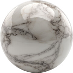 Poster - glossy, round sphere, crafted from a design-inspired marble material, features striking grey veins a