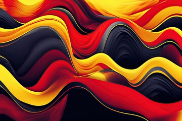 Poster - Vibrant Color Wave Design in Red and Yellow for Modern Backgrounds - Captivating Vector Collection with Rhythm and Flow