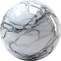 Poster - Flawless, spherical marble object with intricate, flowing black veining patterns.