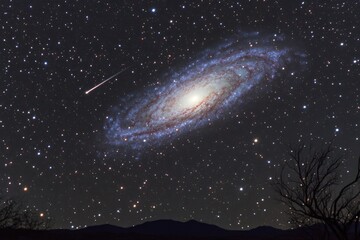 Wall Mural - Spiral galaxy in night sky