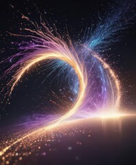 Wall Mural - shimmering, iridescent particles swirl in a dazzling light show , vibrant, beauty, holiday